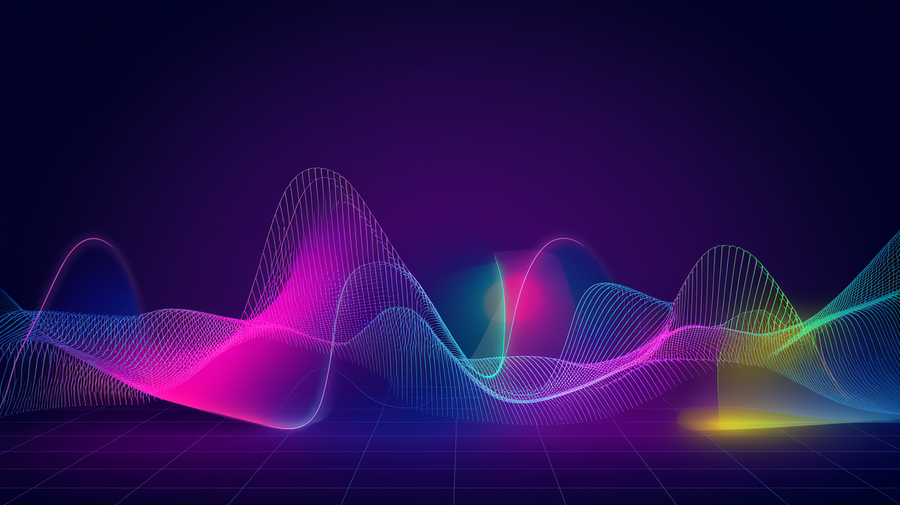 Colorful abstract music visualization with wave patterns.